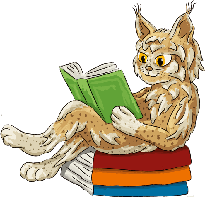 Illustration von Kima, einem Luchs und Masskotchen vom BuchKidsHarz Verein